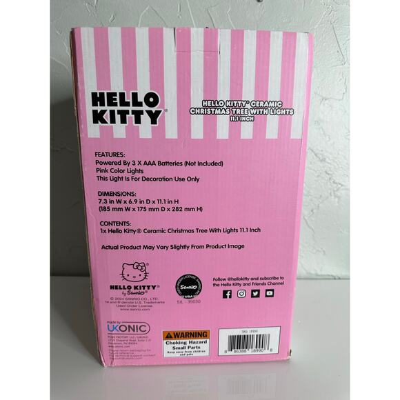 Hello Kitty Ceramic Christmas Tree With Lights - Picture 2 of 5